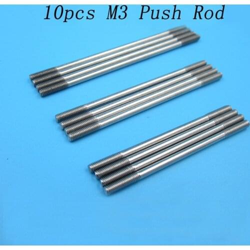 10PCS M3 Metal Tail Push Rod 25-300mm Pull Threaded L10mm Connecting Shaft Servo Linkage Axle for RC Aircraft Boat Parts