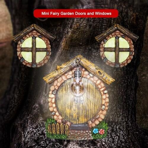 Miniature Fairy Window Door Tree Garden Home Yard Decor - Glow in The Dark