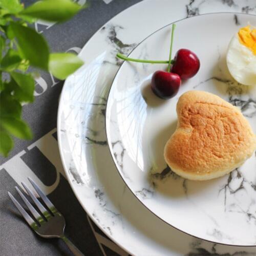 8/10inch Nordic Western Food Plates Set Home Ceramic Steak Dinner Plate Cake Fruit Tray Double dessert plate Ceramic Tableware