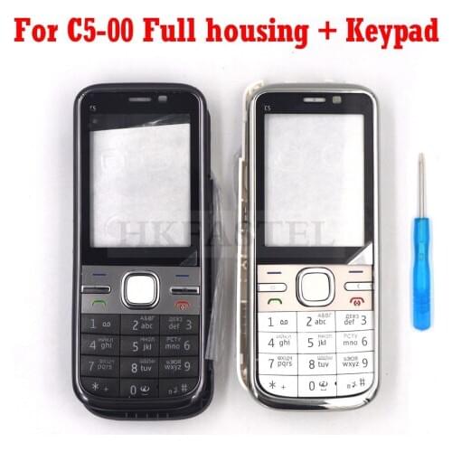 For Nokia C5 C5-00 Brandnew High Quality Full Complete Mobile Phone Housing Cover Case+English/Russian/Arabic Keypad+Tools