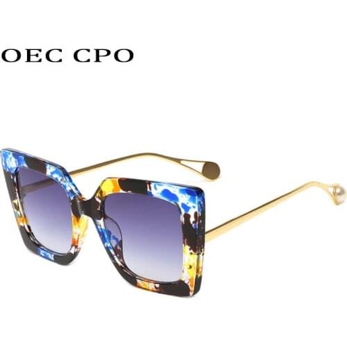OEC CPO Luxury Square Sunglasses Men Women Fashion Crystal Frame Big Vintage Sun Glasses Women UV400 O160