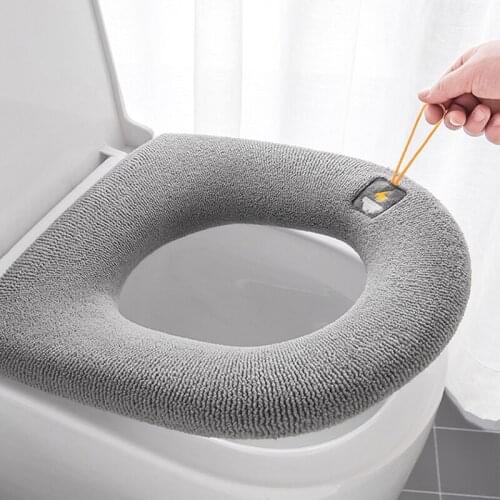 Toilet Seat Cushion Four Seasons Thickened Toilet Cover Knitted Toilet Seat Cushion Washable Household Toilet Ring