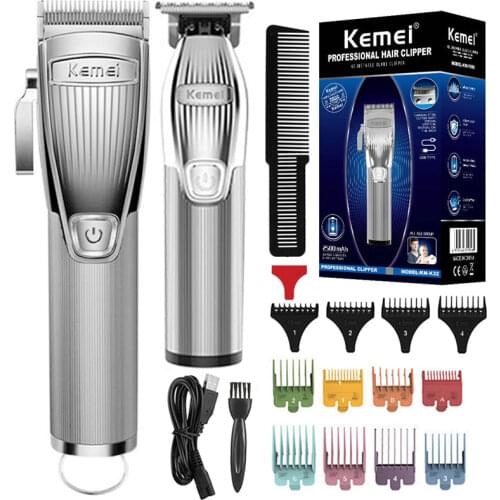 Original kemei professional cordless rechargeable hair trimmer for men beard grooming electric hair clipper machine hairdressing