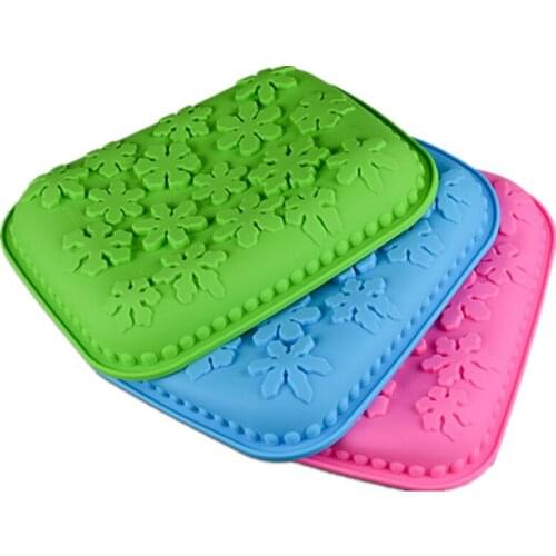 Rectangle Silicone Snowflake Pattern Cake Mold Bread Mould Cake Baking Tool Bakeware Pan Christmas Gift