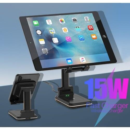 Qi Foldable Wireless Charger 15W Fast Charging Adapter 2 In 1 Mobile Phone Charge Stand For Apple Airpods Watch 6 For iPhone 12