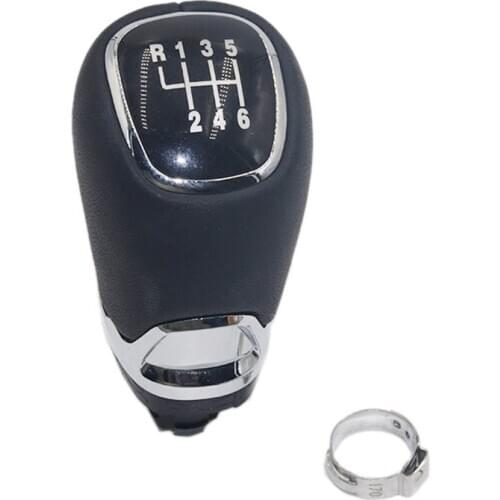 5/6 Speed black Genuine Leather Manual Gear Shift Knob Head Gear Cover Shift Lever StickFor Skoda Octavia II Superb II Yeti