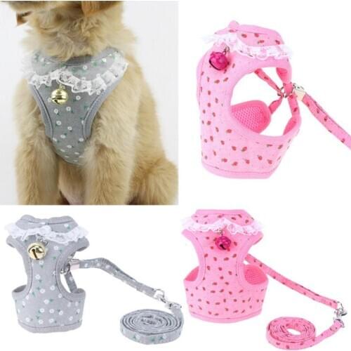 Pet Mesh Chest and Back Traction Rope Breathable Mesh Comfortable Safety Harnesses Pet Collars Back Traction Suit