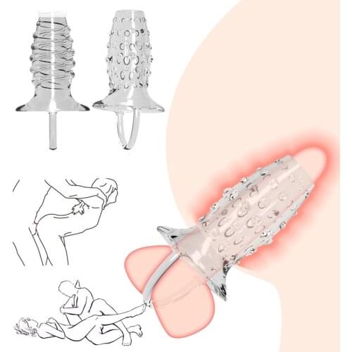 Silicone Sex Toys For Men Bondage Gear Reusable Penis Sleeve Strapon Delayed Ejaculation Chastity Device Lock Sperm Erection