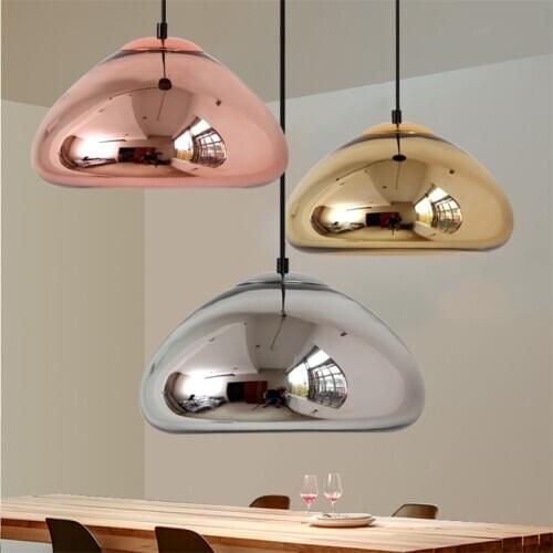 Nordic Plated Glass Pendant Lamp Pendant Lights Dining Living Room Lighting Led Hanglamp Loft Home Decor Lamps Light Fixtures