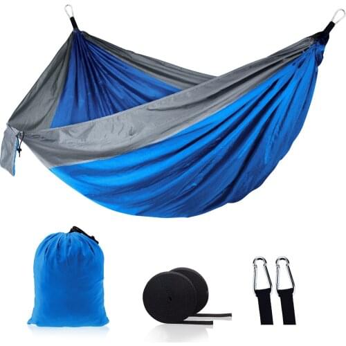 Outdoor Camping Hammock Ultralight Parachute Green Hammocks Swing Sleeping Bed Indoor Hanging Chair with Belt Garden Furniture