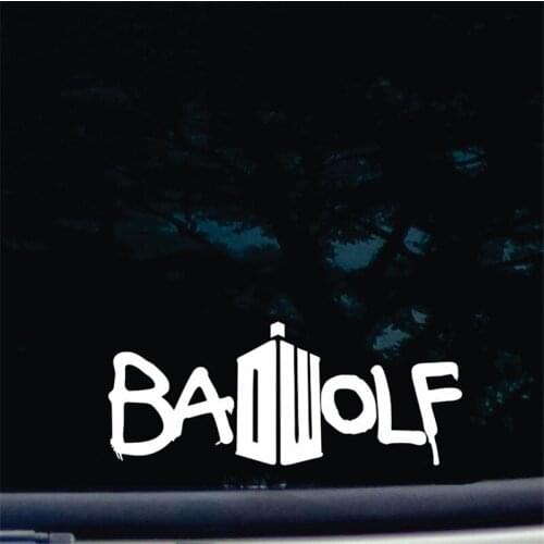 Badwolf die cut vinyl 7'' decal for windows cars trucks tool boxes laptops noteBook virtually White