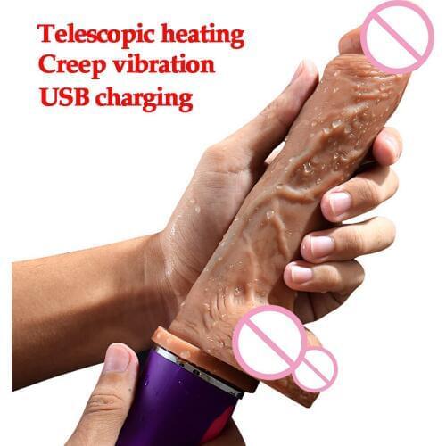 Adults Erotic Sex Toys Dildos For Women Automatic Telescopic Creep Heating Dick Realistic Dildo Vibrator Penis Toys For Woman