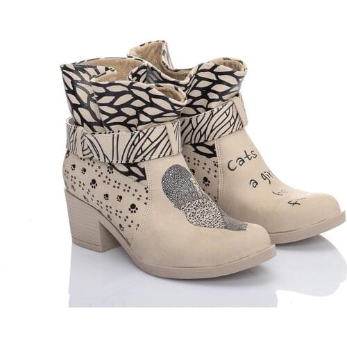 Streetfly 2021 new fashion Winter autumn colorful printed women Boots Non-slip sole Waterproof orthopedic boots
