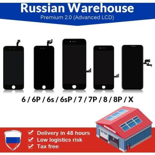 Russian Warehouse For iPhoneX 6 6S Plus LCD Screen New Tianma Premium with Touch Screen For iPhone 7 8 Plus LCD Display