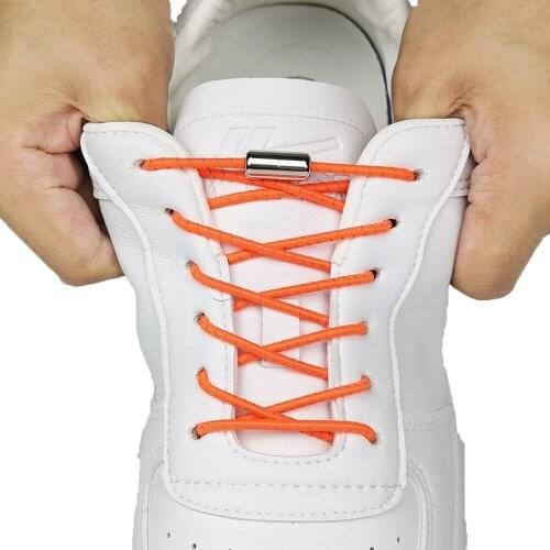1Pair Locking Round Reflective Elastic No Tie Shoelaces Kids Adult Sneakers Shoelaces Quick Lazy Shoe Lace
