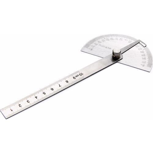Stainless Steel 180 Degree Protractor Angle Finder Rotary Measuring Ruler 198 x 53 x 14mm Woodworking Carpentry Tool