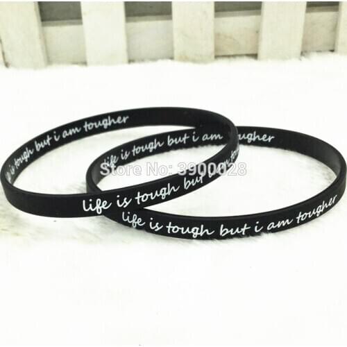 1pc life is tough but I am tougher wristbands silicone bracelets