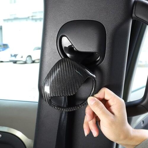 100%Real carbon fiber Car Front row Seat Belt Decorative Cover Stickers For Land Rover Defender 90 110 2020-2022 Car Accessories