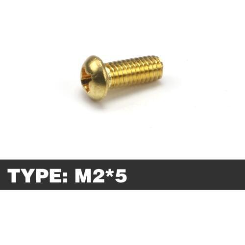 100pcs M2*5 Brass Cross Recessed Pan Head Screws Phillips Screws Machine Screws Bolt