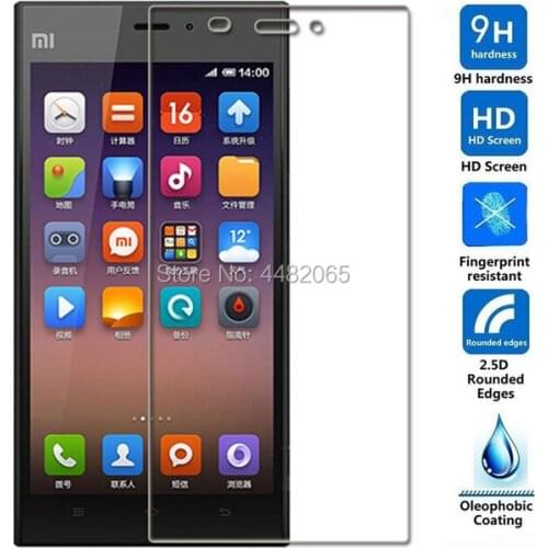 2.5D Protection Tempered Glass For Xiaomi Mi3 Mi 3 Protective Film Clear On Safety Screen Protector for Xiaomi Mi3 Mi 3 M3 Guard