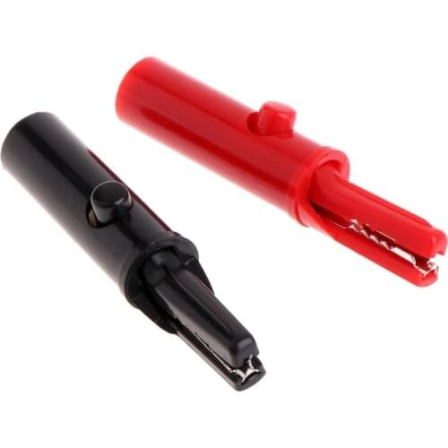 2 Pcs Push Button Type Full Protective Alligator Clips For Professional Multimeter