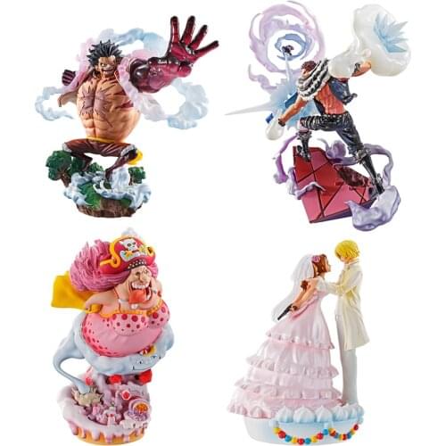 ONE PIECE Cake Island Anime Figures Gashapon Sanji Wedding Box Of Eggs PVC Action Figure Collections Model Kids Doll Toys Gifts