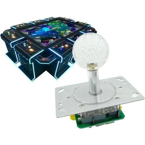 Arcade Fishing Game Joystick Acrylic Ball 4 / 8 Way Lighted Illuminated Joystick Accessories For Slot Gambling Machine