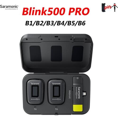 Saramonic Blink500 Blink 500 Pro B1 B2 B3 B4 B5 B6 Wireless Lavalier Microphone Condenser Mic for Type C Lightning Phone camera