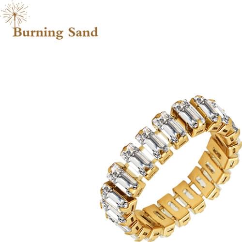 BURNING SAND Rings With Cubic Zirkonia For Women