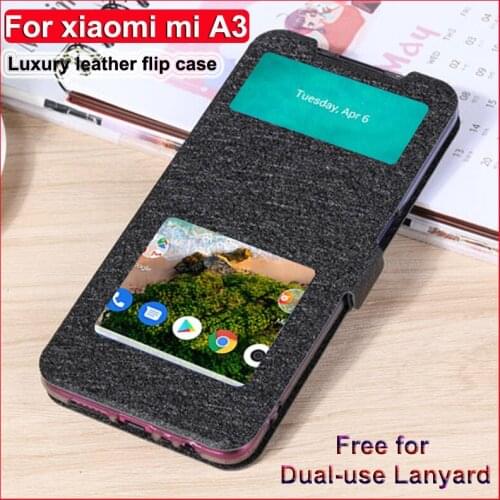Front window cover For xiaomi mi A3 Case MiA3 6.088" coque PU leather phone Cases For xiaomi mi A3 A 3 flip shell For xiao mi A3