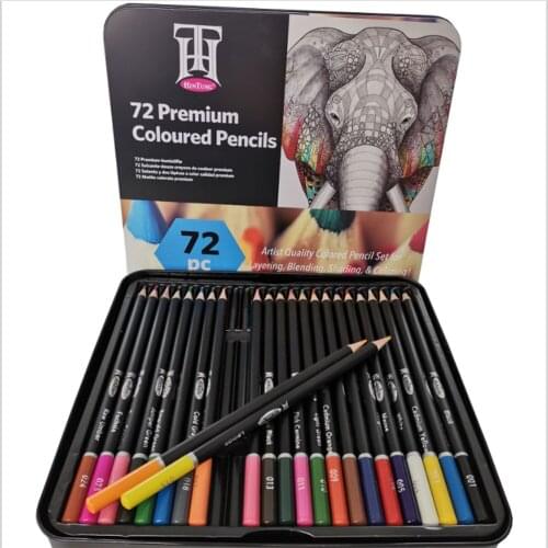 Color pencil set environmental protection oil color lead stationery art supplies 72 color lead iron box set art supplies set