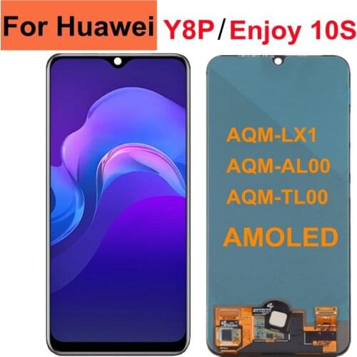 6.3" AMOLED Y8p display For Huawei Enjoy 10s LCD Display Touch Screen Digitizer Assembly For Huawei Y8P 2020 AQM-LX1