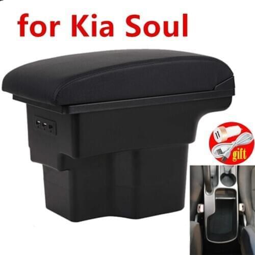For Kia Soul armrest box universal car center console modification accessories double raised with USB