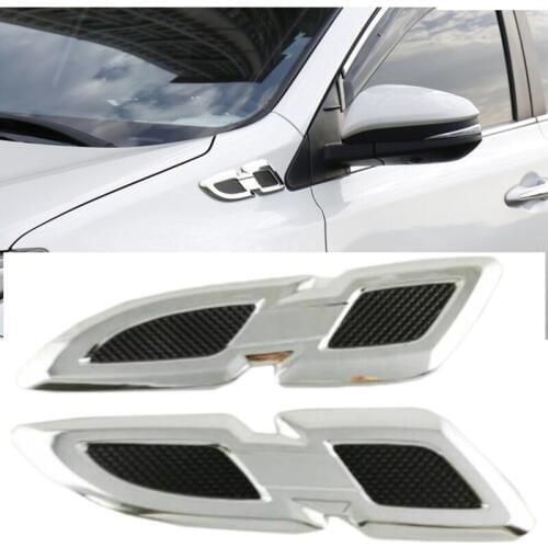 For Toyota New RAV4 RAV 4 2016 2017 2018 ABS chrome Front Side Fender Vents Air Outlet lamp trim Side AC Cover Auto Accessories