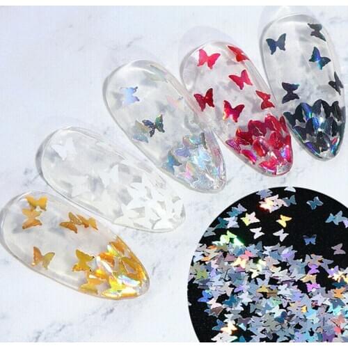 Hot Sale 12 Grid/Set Nail Glitter Sequins Sparkly 3D Thin Butterfly Flakes Polish Decor for Nail Art Accessories