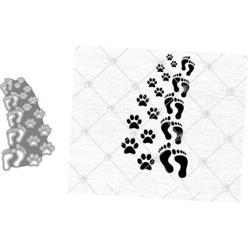 Metal Cutting Dies Human and Animal Footprints 1 Stencils Die Cut for DIY Scrapbooking Album Paper Card Embossing