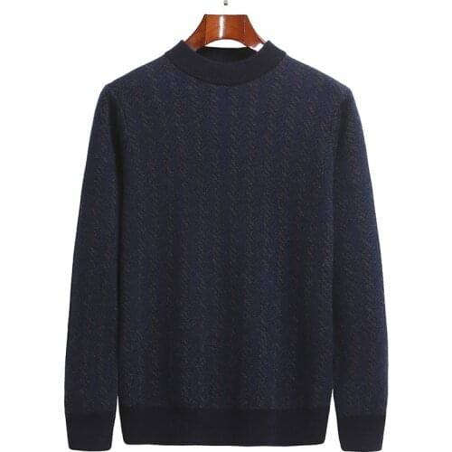 UCAK Brand Classic Pure Merino Wool Men Sweaters O-Neck Striped Streetwear Sweater Pull Homme Autumn Winter Thick Pullover U1307