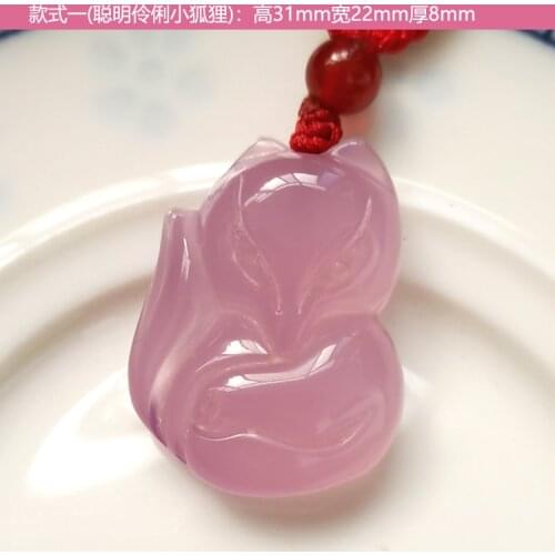 Nature Pink pendant calcedony Fox Amulet chalcedony lowrie Necklace talisman