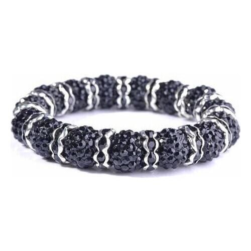 New arrival! BLACK spacer with shambala Ball Beads Bracelet fasion Gift jewelry Discount. crystal