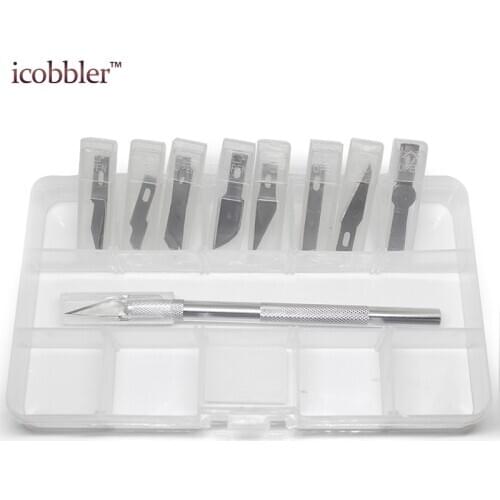 Carving Knife and 40 PCS Blade Wood Fruit Engraving Knife Sculpture Leather craft Carve Pasting 8 Types Blades with Storage Box