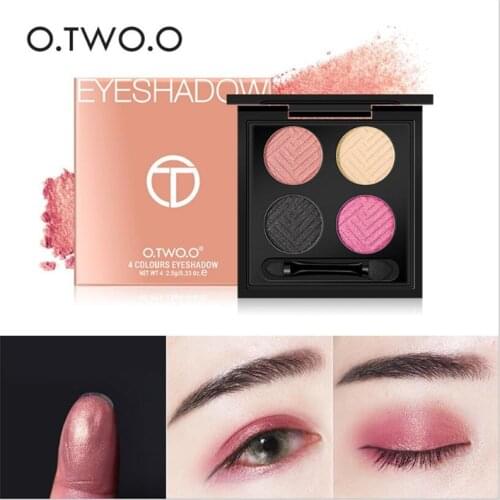 O.TWO.O 4 Colors Glitter Eyeshadow Waterproof Makeup Shimmer Diamond Eye Shadow High Pigment Shadow Palette