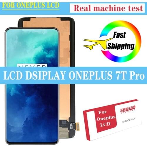 Original 6.55'' Amoled LCD for Oneplus 7T Pro Display Touch Screen Digitizer One Plus 7T Pro LCD Repair Parts with Service Pack