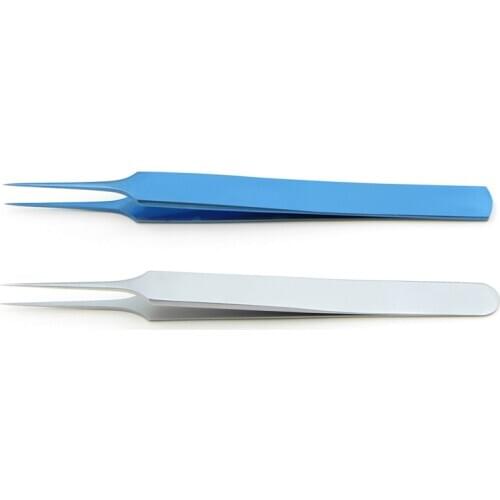Stainless steel titanium alloy micro straight tip tweezers beauty shaping super fine tweezers straight head tweezers fine tweeze
