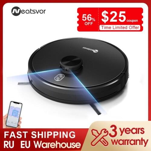 NEATSVOR X600 4000pa Laser Navigation Robot Vacuum Cleaner ,APP Virtual wall,Breakpoint Cleaning,Draw Cleaning Area,Mopping wash