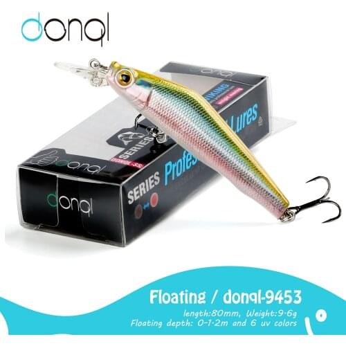 DONQL 1Pcs Fishing Lure Minnow FIoating Sinking Baits Artificial Crankbait Sea Bass Plastic Jiging Wobbler Fishing Lures Tackle