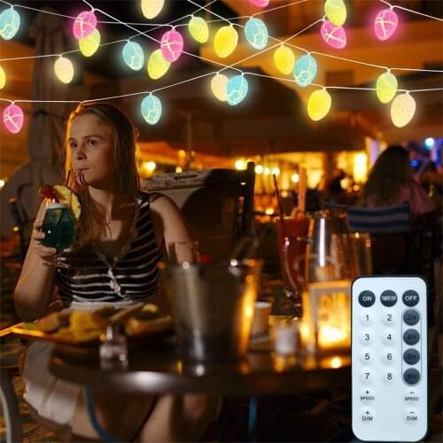 LED String Light Easter Egg-Shaped Fancy Lantern Decorative Lamp with Remote Control for Living Room Bedroom