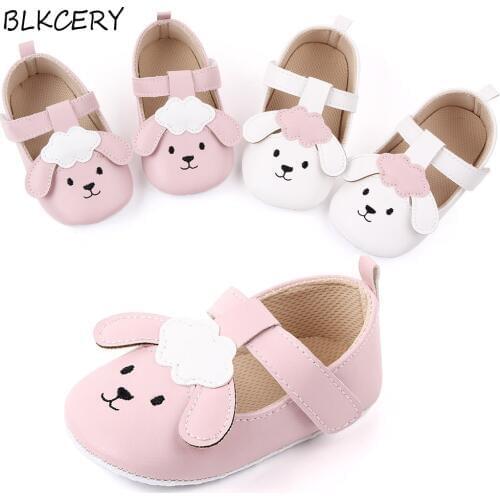 Brand New Fashion Newborn Baby Girl Princess Shoes Soft Sole First Walker Mary Jane Flats Cartoon Puppy Toddler Infant Shoes