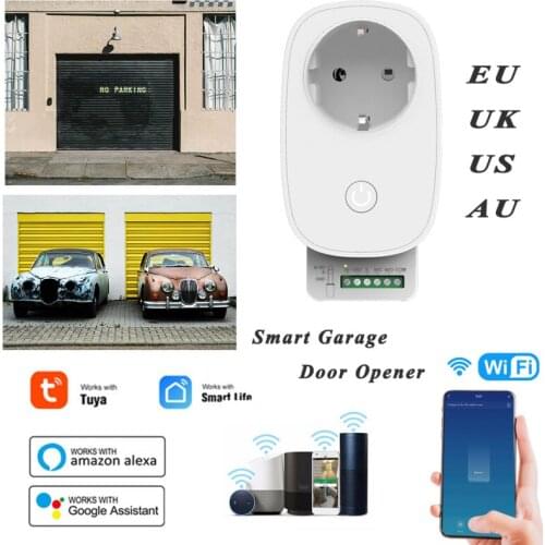 WiFi Switch Smart Opener With Pass-through Outlet APP Remote Controller For Garage Door Gate Supprot Alexa Tuya Google Home