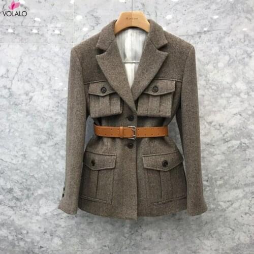 Женские шерстяные пиджаки VOLALO China At AliExpress