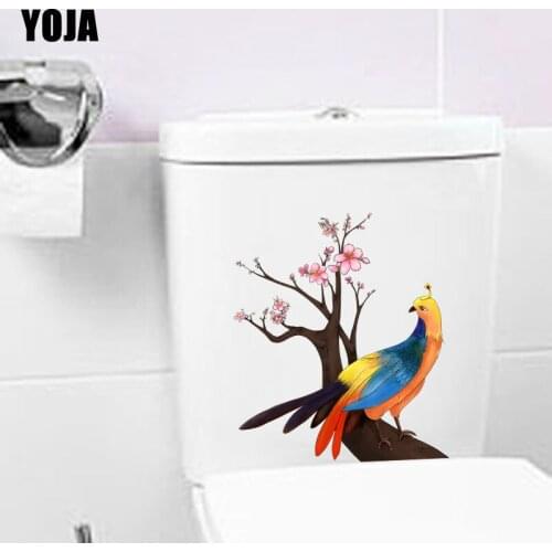 YOJA 20.6X24.6CM Beautiful Bird BedRoom Home Decor Wall Decal Toilet Sticker T3-1223